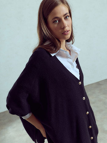 Ζακέτα ασύμμετρη oversized WU7587.5000+1