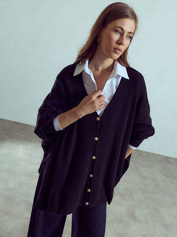 Ζακέτα ασύμμετρη oversized WU7587.5000+1