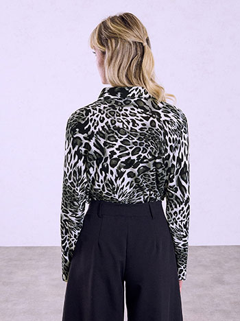 Μπλούζα animal print με γιακά WU7616.4069+2