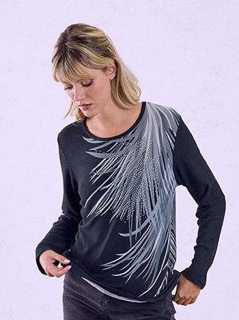 Μπλούζα με strass WU7616.4091+1