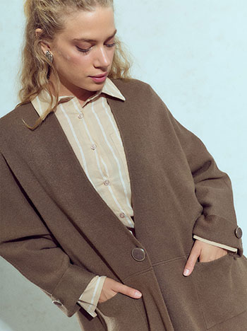 Ζακέτα μακριά oversized WU7642.5551+2