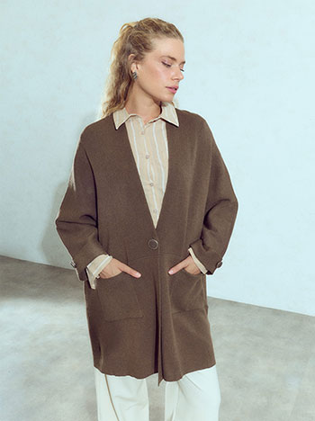 Ζακέτα μακριά oversized WU7642.5551+2