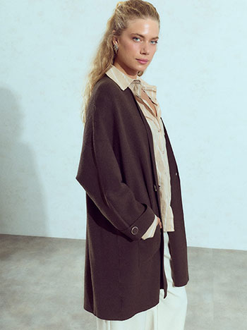 Ζακέτα μακριά oversized WU7642.5551+4