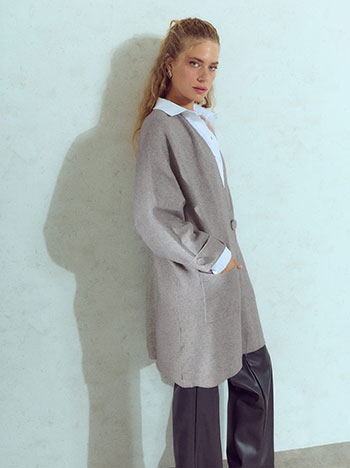Ζακέτα μακριά oversized WU7642.5551+3