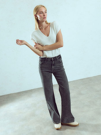 Τζιν με βαμβάκι wide leg WU7643.1603+1