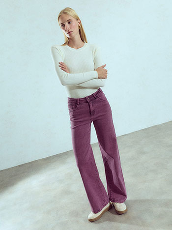 Τζιν με βαμβάκι wide leg WU7643.1603+4
