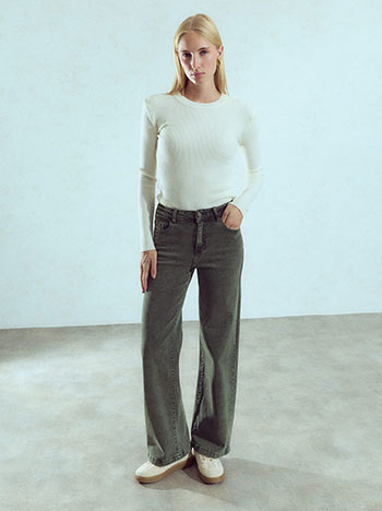 Τζιν με βαμβάκι wide leg WU7643.1603+5