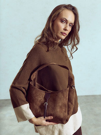 Πουλόβερ oversized δίχρωμο WU7948.4806+2
