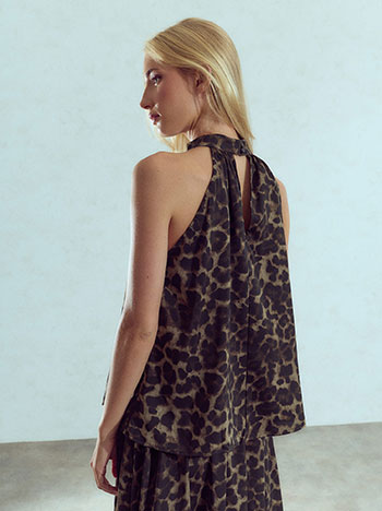 Τοπ λεοπάρ με halter λαιμόκοψη WU874.4242+1