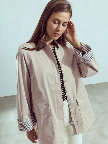 Μπουφάν parka με κοτλέ γιακά WU874.6036+2