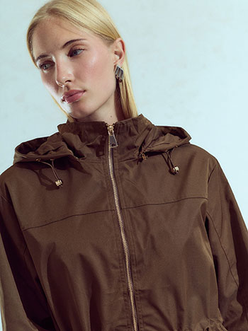 Μπουφάν parka μονόχρωμο WU9844.6878+2