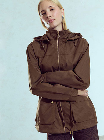 Μπουφάν parka μονόχρωμο WU9844.6878+2
