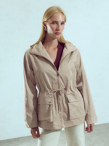 Μπουφάν parka μονόχρωμο WU9844.6878+3