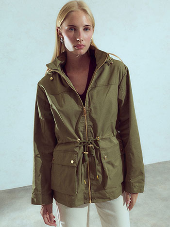 Μπουφάν parka μονόχρωμο WU9844.6878+4