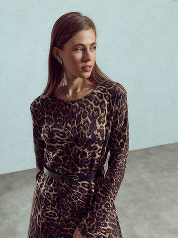 Φόρεμα με animal print WU9844.8212+2